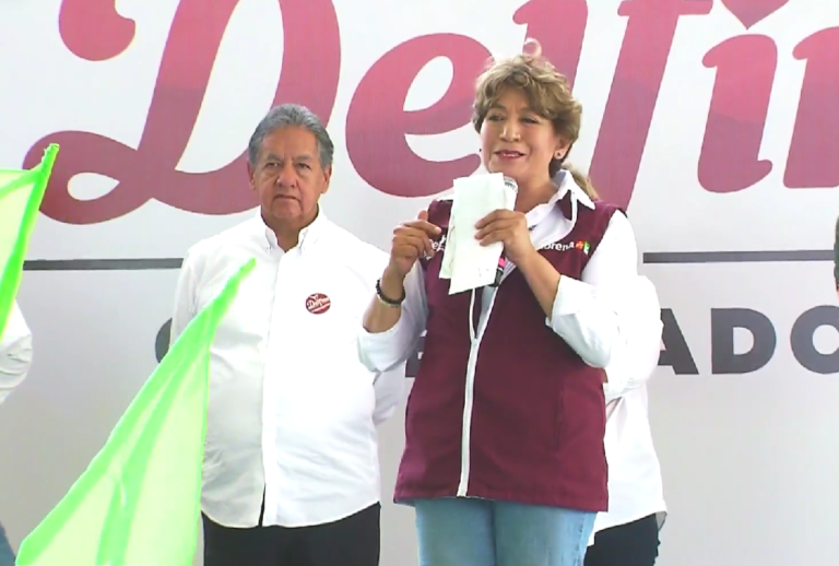 Mano firme contra los hombres que lastimen a las mujeres, propone Delfina Gómez