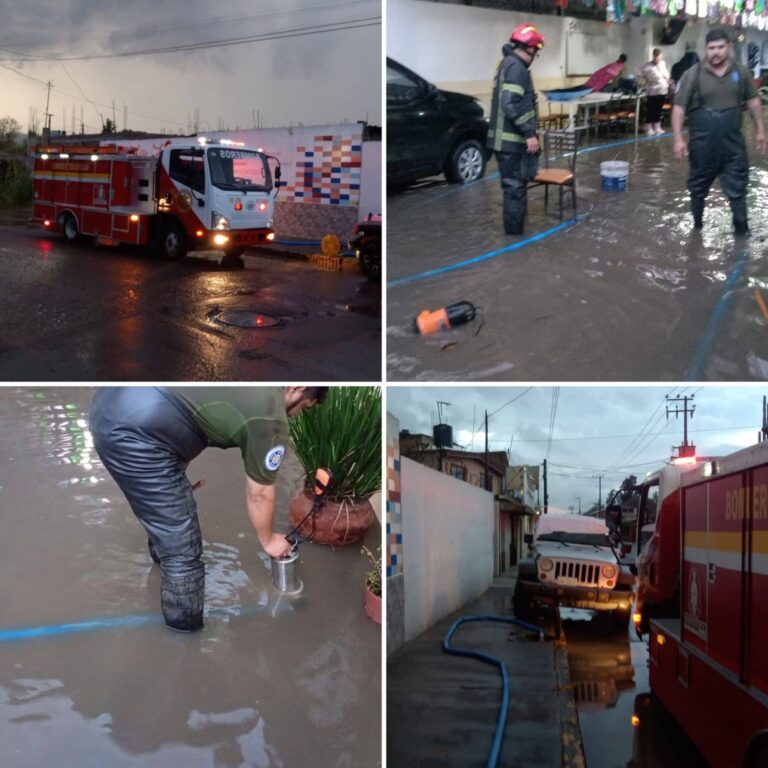 Protección Civil atiende inundación en asilo de Teoloyucan