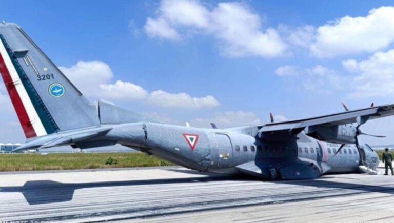 Avión de la Fuerza Aérea sufre accidente en AIFA
