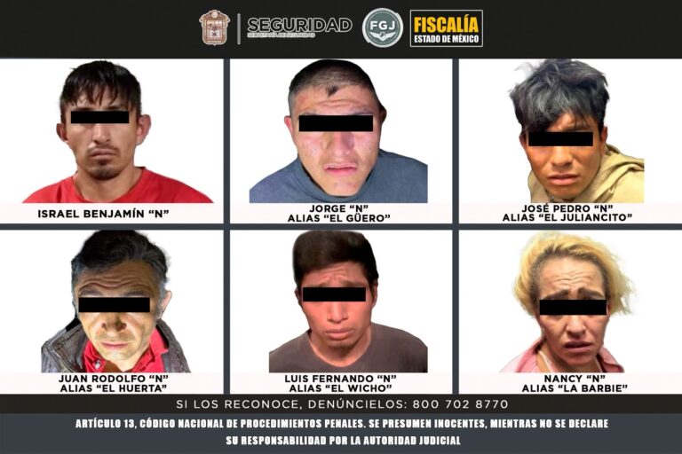 Detienen a seis presuntos implicados en triple homicidio en Zumpango; estarían ligados a célula narco