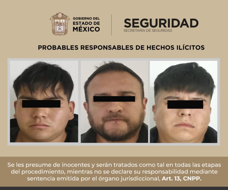 Extorsión, Armas y Drogas: Caen Tres en Ciudad Satélite