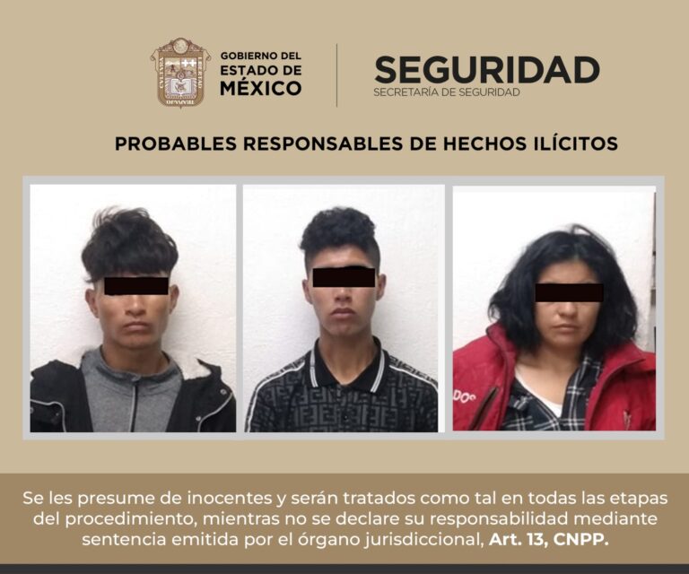 Con armas blancas y réplica de pistola, tres sujetos cometen robo violento en Huehuetoca