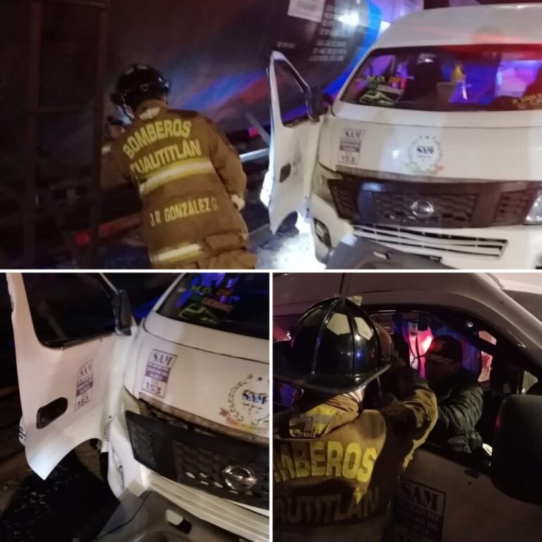 Choque entre camioneta de transporte público y locomotora frente al Suburbano de Cuautitlán
