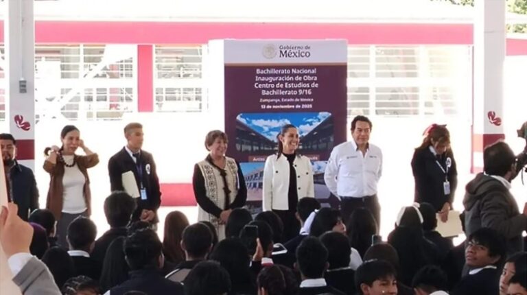 Claudia Sheinbaum inaugura obras de nuevo bachillerato en Zumpango