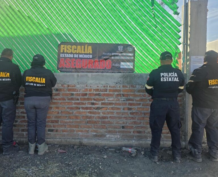 FGJEM y SSEM aseguran predio en Coyotepec con más de 9 MDP en mercancía y autos robados