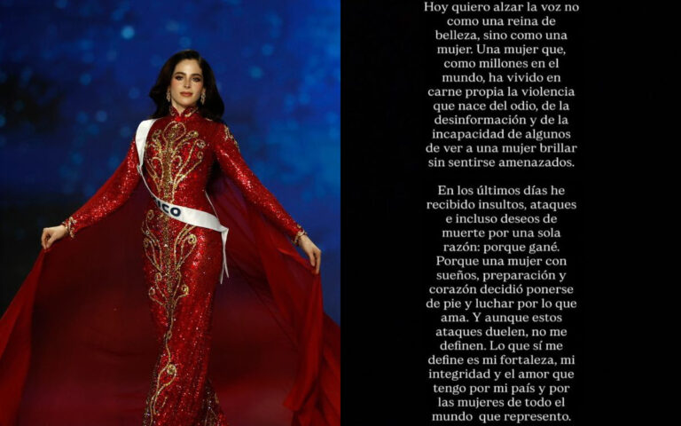 Fátima Bosch denuncia ataques en redes tras su triunfo en Miss Universo