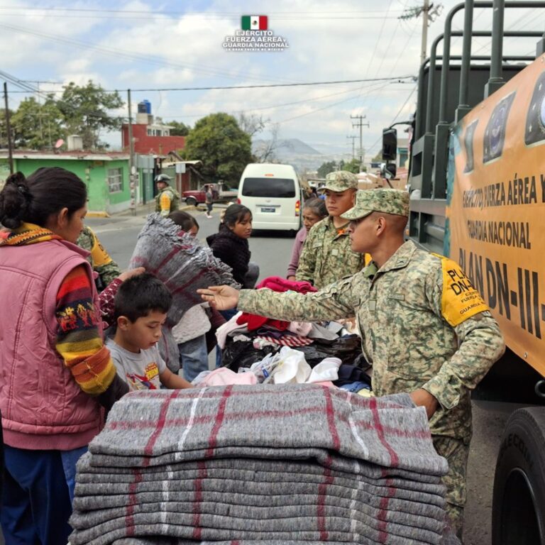 Auxilia Ejército a familias de Edomex ante heladas de la temporada