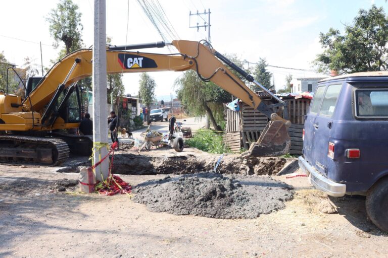 Informa Gobierno de Teoloyucan avance en la reparación del socavón en San Bartolo