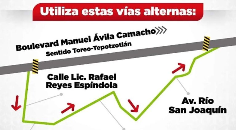 Anuncian rutas alternas en Naucalpan por trabajos de rehabilitación en Periférico Norte