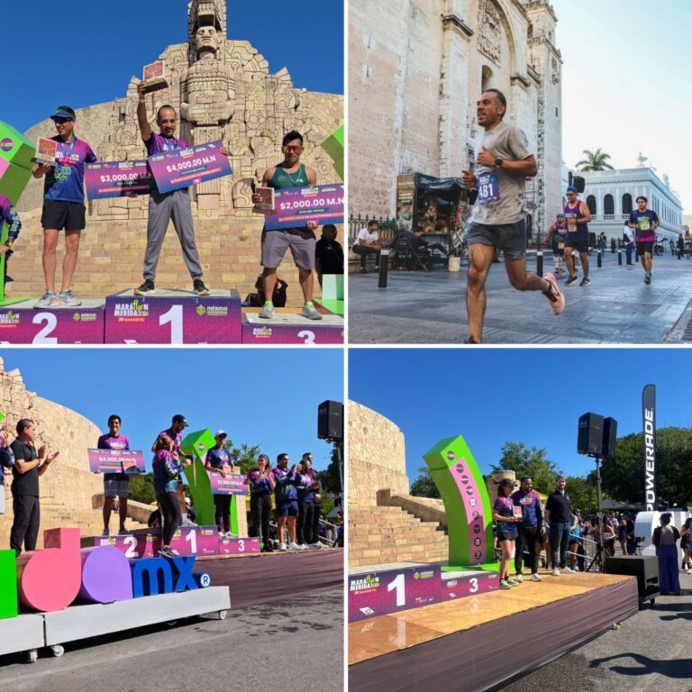Atletas teoloyuquenses brillan en el Maratón de Mérida, Yucatán