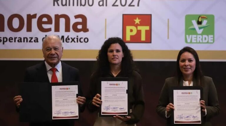 Morena, PT y PVEM firman declaratoria para mantener coalición rumbo a 2027: “la alianza está más fuerte que nunca”