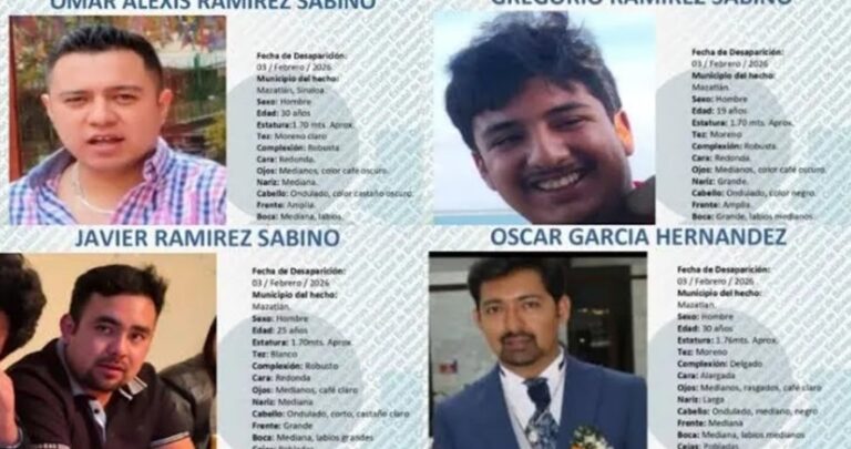Continúa la búsqueda de cuatro mexiquenses desaparecidos en Mazatlán