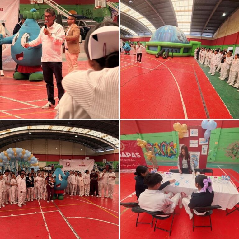 Gobierno de Teoloyucan promueve cultura del agua con instalación de Domo Hídrico en el Auditorio Municipal