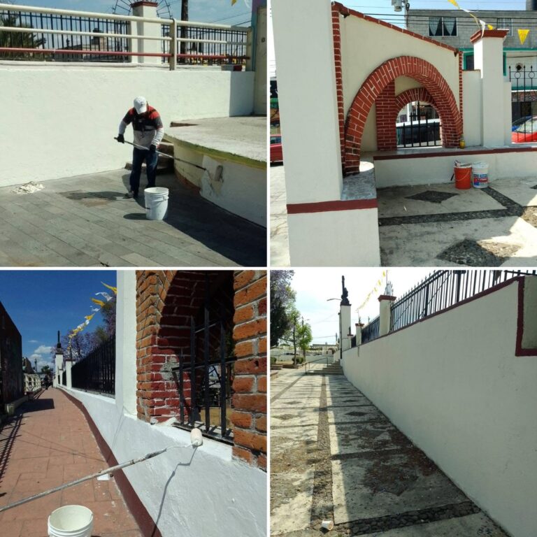Gobierno de Teoloyucan realiza trabajos de embellecimiento rumbo a la Semana Santa