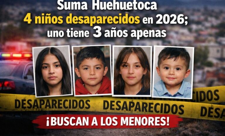Suma Huehuetoca 4 niños desaparecidos en 2026; uno tiene apenas 3 años