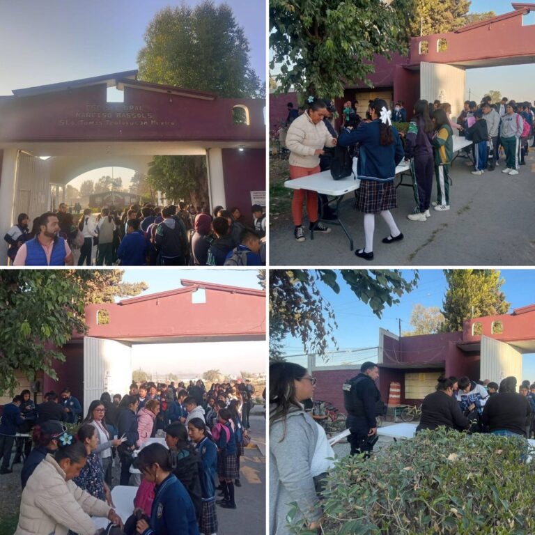 Implementan operativo “Mochila por la Paz y Prevención” en secundaria de Teoloyucan