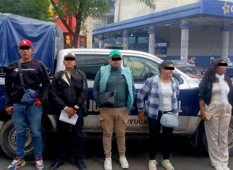 Autoridades de Teoloyucan presentan a cinco personas por presuntos cobros fiscales ilegales