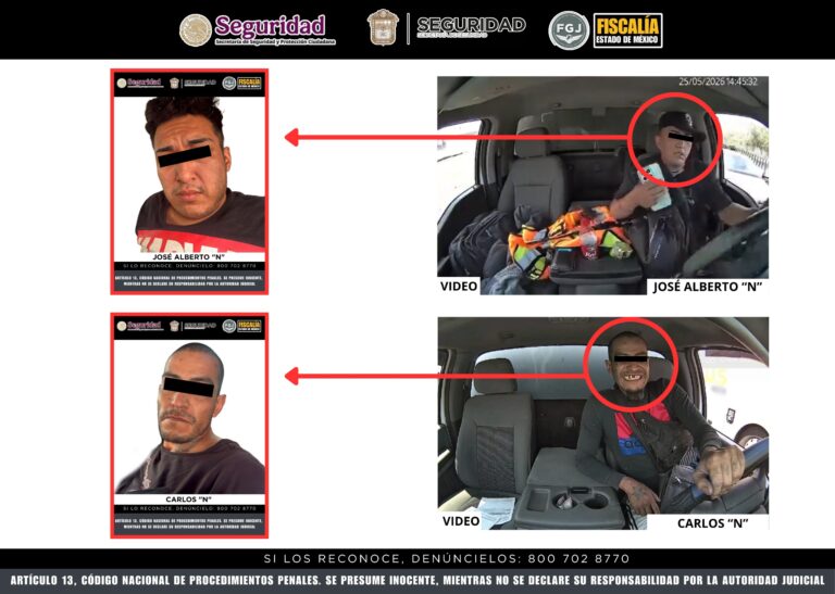 Caen en Huehuetoca dos sujetos ligados a robo de tractocamiones