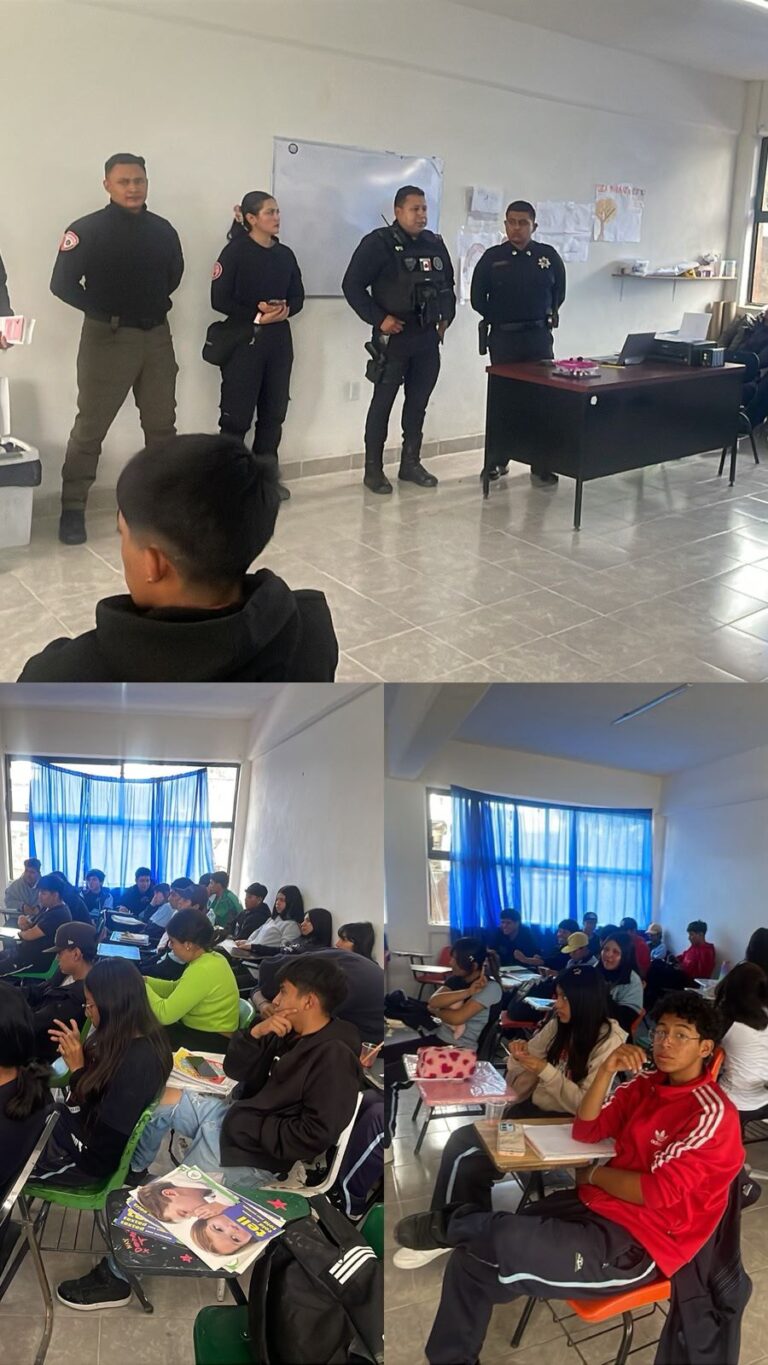 Imparte Policía Municipal plática de prevención de adicciones a estudiantes de Teoloyucan