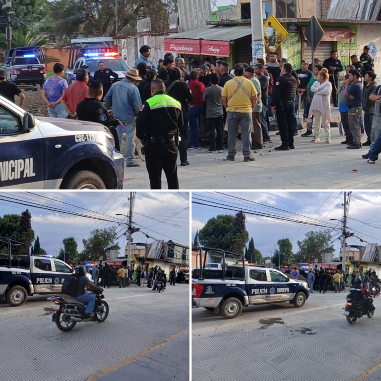 Vecinos de Santiago se manifiestan para pedir apertura del crucero de la Primaria de la avenida Zumpango