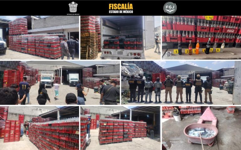 Continúa Fiscalía realizando operativos por envases de refresco, ahora “recuperaron” 247 mil envases en Tultitlán