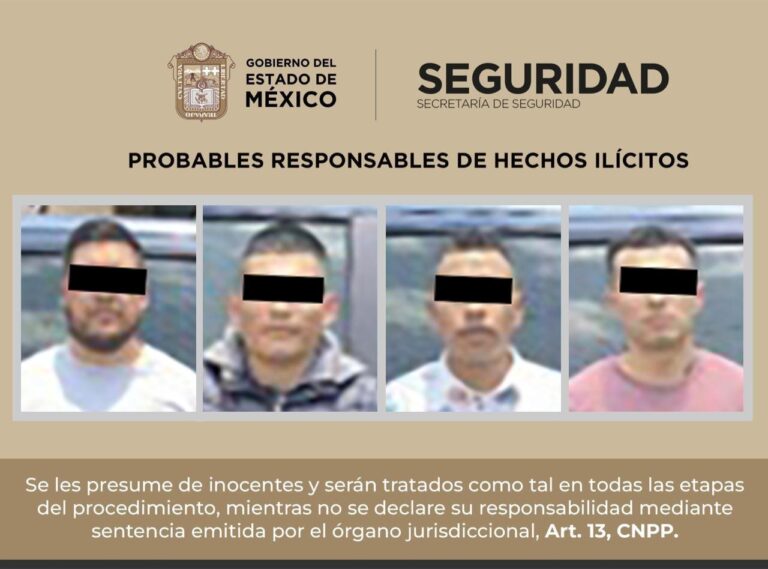 Detienen a cuatro hombres por privación de menor en Nextlalpan