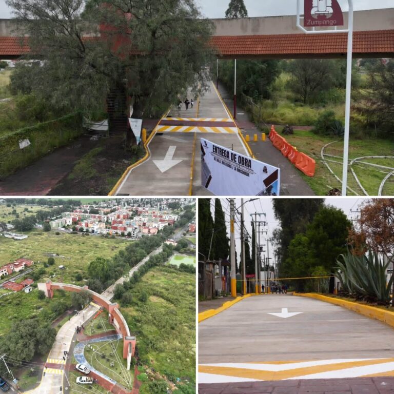 Zumpango entrega obras viales en La Trinidad y La Rinconada