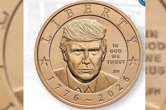 EU lanza moneda de un dólar con el rostro de Trump