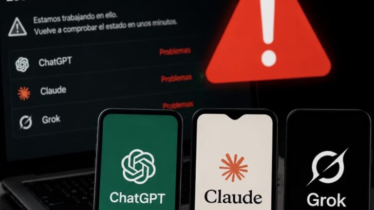 Se caen ChatGPT, Claude, Gemini y Grok; usuarios reportan fallas masivas
