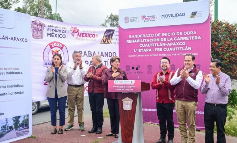 Encabezan Delfina Gómez y Daniel Serrano obras en la carretera Cuautitlán-Teoloyucan