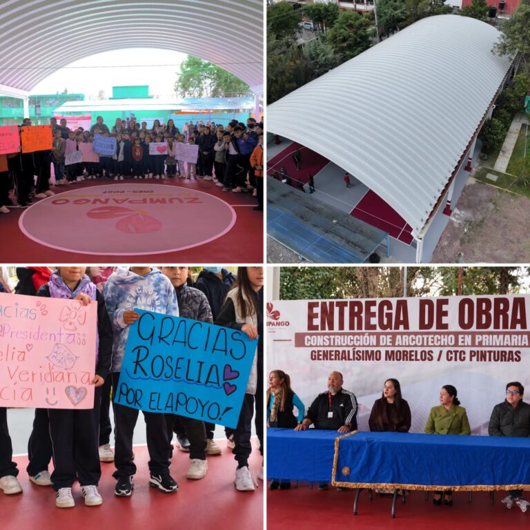 Un arcotecho más y otro en construcción: Zumpango avanza en infraestructura escolar