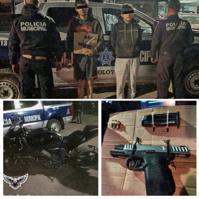 Detienen a dos hombres y aseguran una arma tras persecución en Teoloyucan